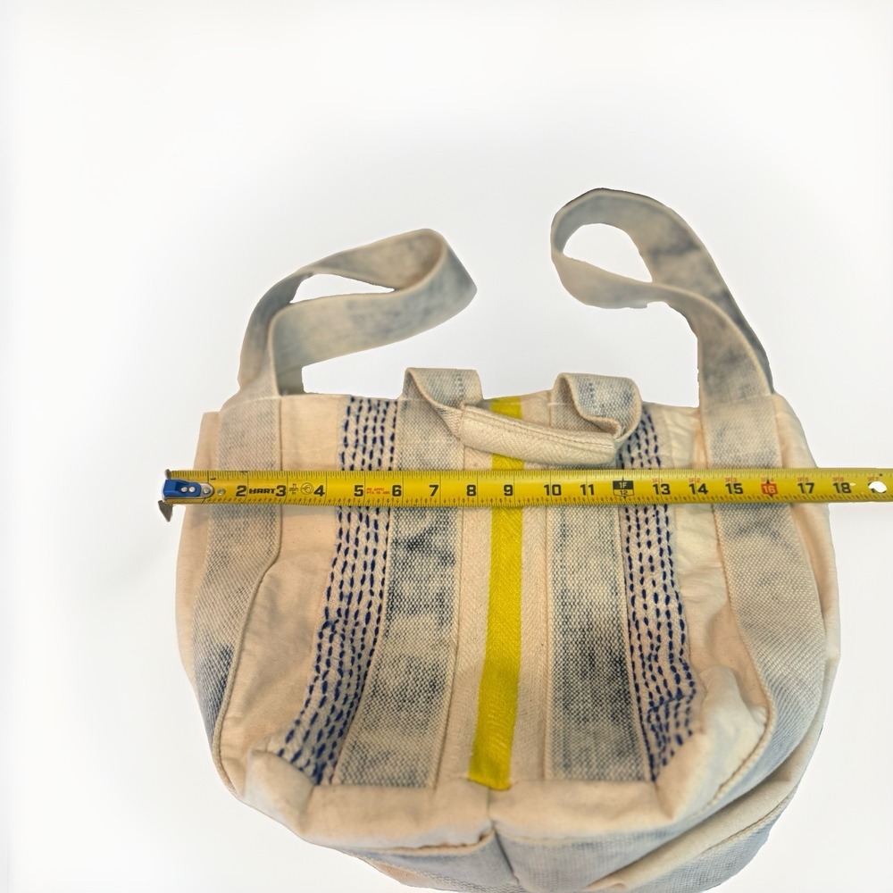 Free People Farmers Market Tote Granola Cream Stripes Handles Strap Summer Boho - Picture 5 of 6